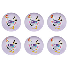 Purple Pete Cromer Barn Friends Chook 20cm Plates (Set of 6)