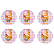 Pink Pete Cromer Barn Friends Chook 20cm Plates (Set of 6)