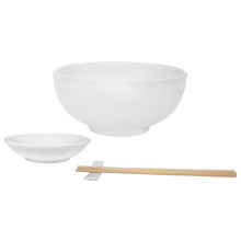 8 Piece White Basics Porcelain Noodle Bowl Set