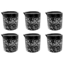 Caviar Granite 180ml Porcelain Pourer Jugs (Set of 6)