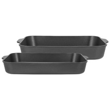 2 Piece Maxwell & Williams Cast Lite Aluminium Roasting Pan Set