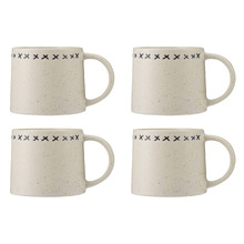 The Mug Club Indigo Blue Cross 330ml Stoneware Mugs (Set of 4)