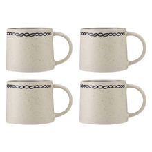 The Mug Club Indigo Blue Link 330ml Stoneware Mugs (Set of 4)