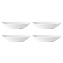 White Basics Diamonds Porcelain Oval Serving Bowls (Set of 4)