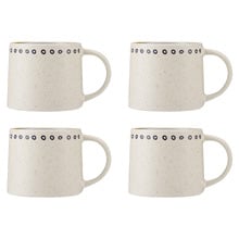 The Mug Club Indigo Blue Circle 330ml Stoneware Mugs (Set of 4)