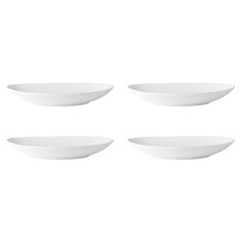 White Basics Diamonds Porcelain Oval Serving Bowls (Set of 4)