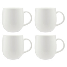 White Basics Round 380ml Porcelain Mugs (Set of 4)