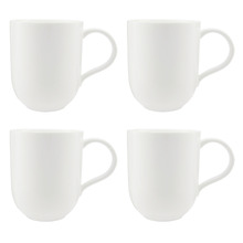 White Basics Modern 400ml Porcelain Mugs (Set of 4)