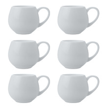 White Basics 120ml Porcelain Coffee Mugs (Set of 6)