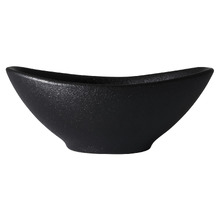 Black Caviar Oval Porcelain Sauce Bowls (Set of 12)