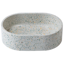 Lucca 400mm Oval Terrazzo Above Counter Basin With 32mm Waste