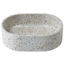 400mm Oval Terrazzo Above Counter Basin With 32mm Waste