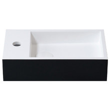 Oxford 400mm Solid Surface Left Tap Wall-Hung Basin