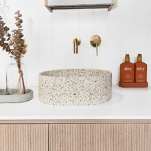 400mm Oval Terrazzo Above Counter Basin With 32mm Waste