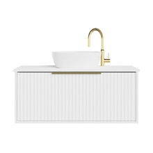 The Cove Blossom Matte White Wall Hung Single Vanity