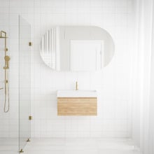 San Remo Wall Hung Single Vanity with Polymarble Countertop