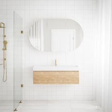 San Remo Wall Hung Single Vanity with Polymarble Countertop