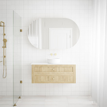 Pier Symphony-Top Natural Oak Wall Hung Single Vanity