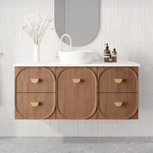 Port 1200mm Wall Hung Single Vanity with Solid Surface Countertop