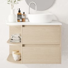 Avion 750mm Wall Hung Single Vanity with Solid Surface Countertop