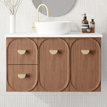Port 900mm Wall Hung Single Vanity with Solid Surface Countertop