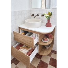 Avion 750mm Wall Hung Single Vanity with Solid Surface Countertop