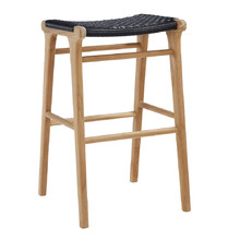 75cm Zen Teak Wood Outdoor Barstool