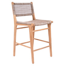 65cm Zen Teak Wood Outdoor Counter Stool