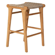 65cm Zen Backless Teak Wood Outdoor Barstool