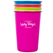 4 Piece Lazy Dayz Stainless Steel Picnic Cup Set