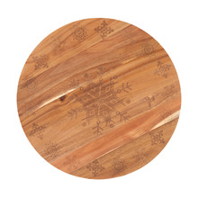 Carol Snowflakes Acacia Wood Lazy Susan