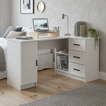 Bekston L-Shaped Desk with Oval Handles