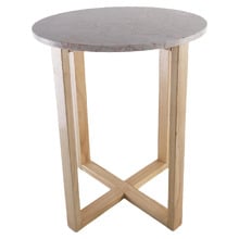 Rose Kiri Marble & Rubberwood Side Table