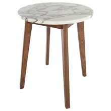 Kumi Calacatta Marble & Rubberwood Side Table