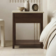 Keanne Travertine Bedside Table