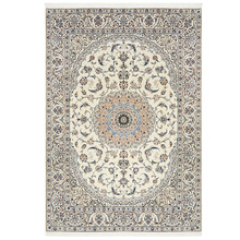 Blue & Ivory Nain Wool Persian Rug
