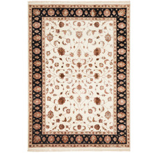 Ivory & Black Narayan Indian Wool & Silk Rug