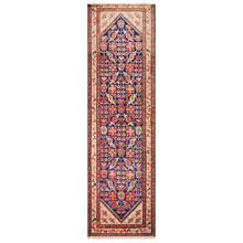 Navy & Cream Wool Russian Rug