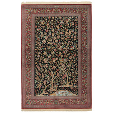 Hand-Knotted Silk Qum Rug