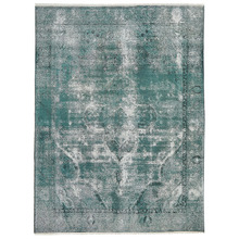 Green Stonewash Hand-Knotted Persian Rug