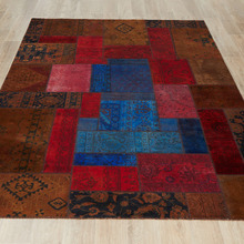 Farnaka Patchwork Hand-Knotted Wool Persian Rug
