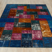 Farbod Patchwork Hand-Knotted Wool Persian Rug