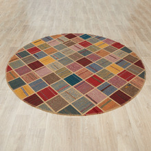 Sennen Hand-Knotted Wool Round Kilim Rug