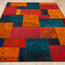 Marie Patchwork Hand-Knotted Wool Persian Rug