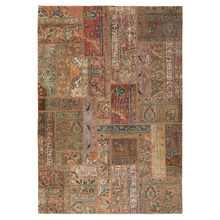 Enya Patchwork Hand-Knotted Wool Persian Rug