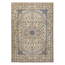 Ivory Hand-Knotted Wool Persian Rug