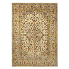 Beige Hand-Knotted Wool Persian Rug