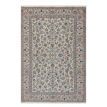 Taupe Floral Hand-Knotted Wool Persian Rug