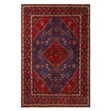 Red Hand-Knotted Wool Persian Rug