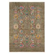 Brown Hand-Knotted Wool Kilim Rug
